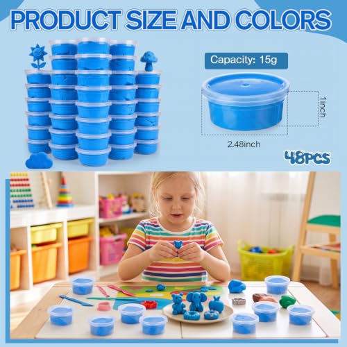 VioraWhite 48 Pcs Air Dry Clay Bulk 1.6lb Modeling Clay Kit,Deep Blue - color: Deep Blue