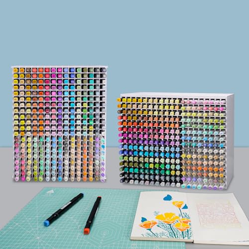 SANFURNEY Art Marker Storage Rack for 300 Markers - size: Rack for 300 Markers - White