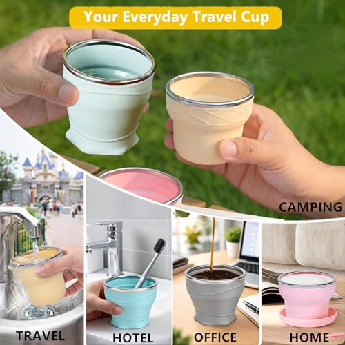 IYYI Collapsible Cup for Travel, Upgraded Foldable Cup with Lid - color: Blue