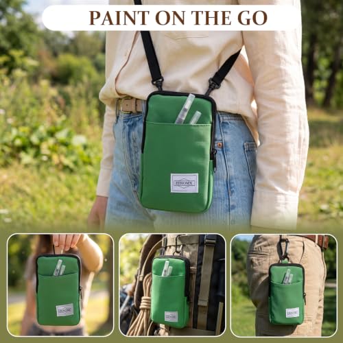 Mini Watercolor Paint Set, 24 Colors Travel Watercolor Set - color: Green