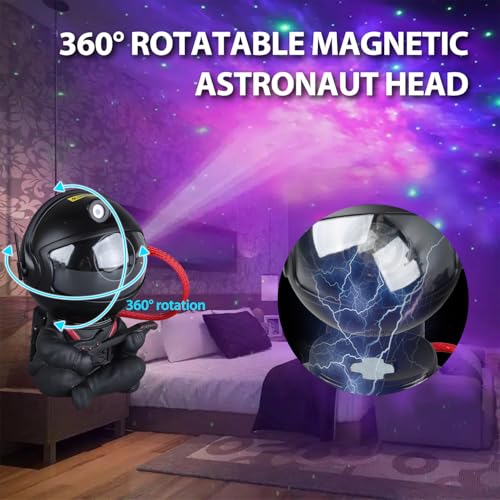 YXQUA Astronaut Galaxy Star Projector for Kids, Black Guitar - color: Black Guitar