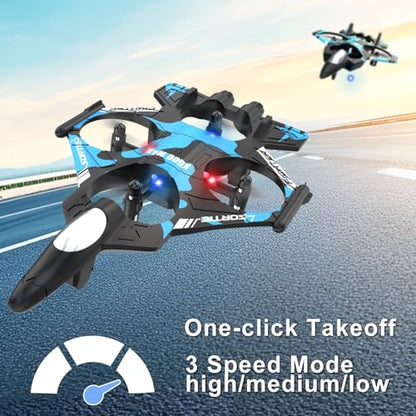 RC Plane with Camera,Build-in Screen,No Phone Needed,2 Batteries - color: screen blue