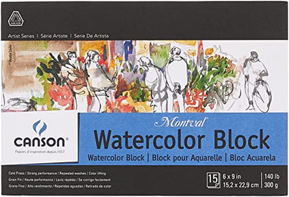 Canson Montval Watercolor Paper Block, 6x9 in - size: 6" x 9"