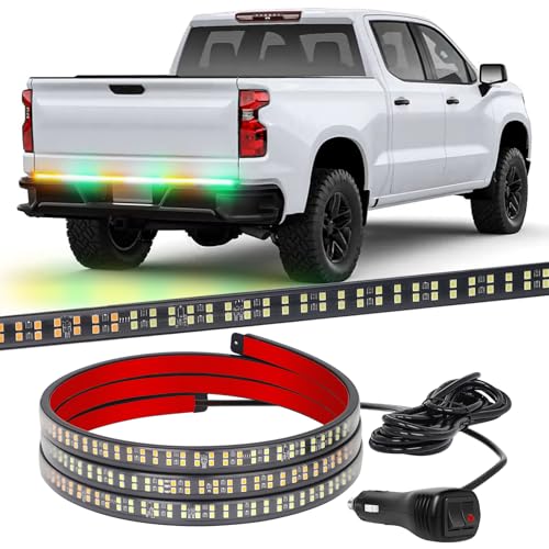 XRIDONSEN 48 inch 288 LED Tailgate Strobe Lights Rear Emergency Lights - color: Amber/Green