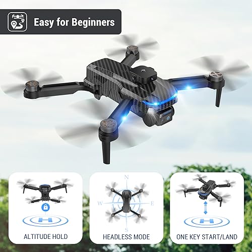 MSMV 4K HD Camera Drones, Wireless RC Toys for Boys Girls,Black - color: Black
