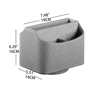 PU Leather 360° Rotatable Remote Control Holder,Nightstand TV Remote Caddy - color: D Gray