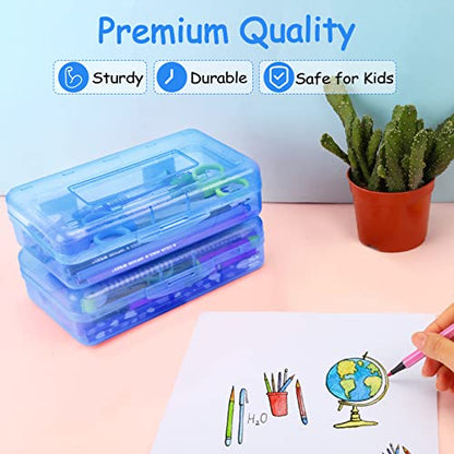 Sooez Pencil Case, Pencil box, Crayon box, Back to School Supplies - color: A-Navy blue