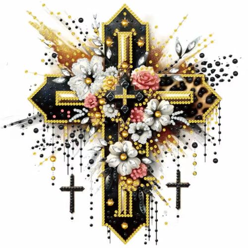 Cross Special Shape Diamond Painting for Adults Beginner,Dot Art 12 x 16 In - color: DE031