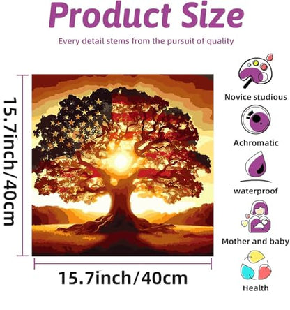 Ekuxom Ancient Tree Paint by Numbers Kit for Adults 16x16 Inch - color: Ancient Tree