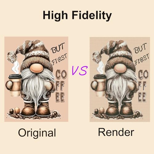Gnome Diamond Art Kits for Adults, Gnome with Coffee Diamond Painting Kits - color: HS010-1