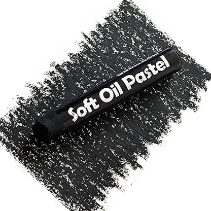 12 Pcs Cream Soft Oil Pastels Vibrant White Black - color: 12pcs-white black 01