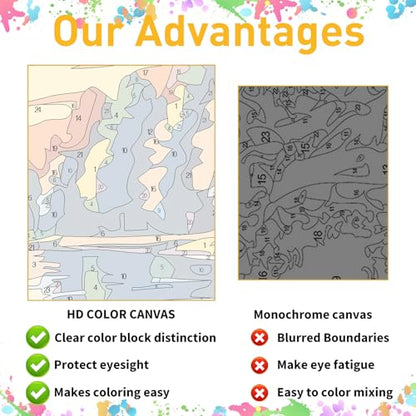 Mandun Cat Paint by Numbers Kit for Adults, 16x20 inch - color: Cat
