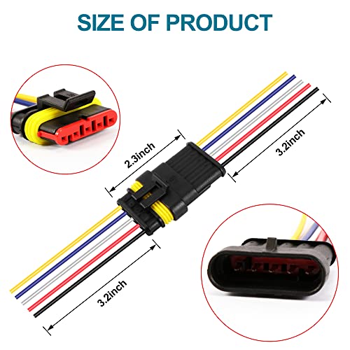 G 5 Pin Connector 16AWG Waterproof Connectors Male Female Wire Plugs - size: 5 PIN