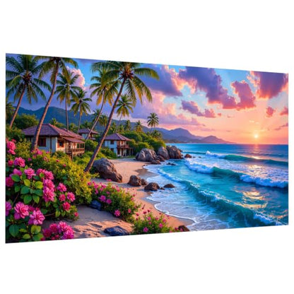 JOOZ Large Diamond Art Kits for Adults - 5D Sunset Beach Diamond Painting - color: Sunset Beach 059