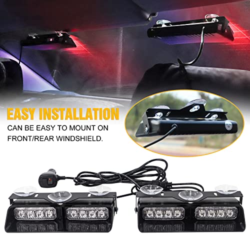 XRIDONSEN 2 in1 Dash Strobe Lights Interior Windshield Lights - color: Red/Blue