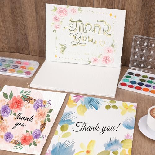 25 Sheets Watercolor Paper 9 x 12 in, 300 GSM, Deckled Edge, Ivory - size: 9 x 12 inch