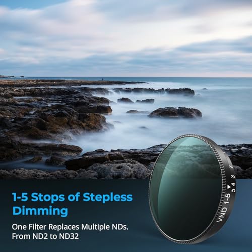 SmallRig Nano VND 1-5 Stop Filter for DJI Osmo Nano, Variable ND2-ND32 Filter, Adjustable ND Filters, Made of Multicoated HD Optical Glass, Includes Storage Case - style: VND Filter