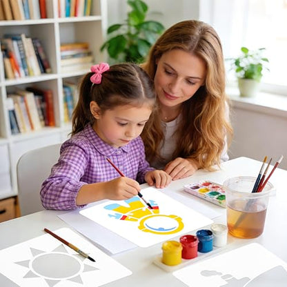 24PCS Stencils for Kids, 8-inch Large Stencils for Painting, Reusable