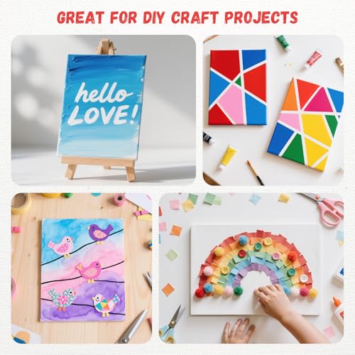 Simetufy 82 Pack 8x10 Inch Bulk Flat Canvas Boards for Painting Class - size: 8"x10"- 82 pack