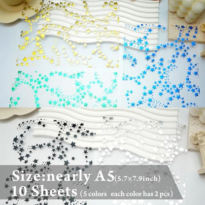 Colorful Textured Fabric Paper(star mesh, Close to A5 size) - color: star mesh