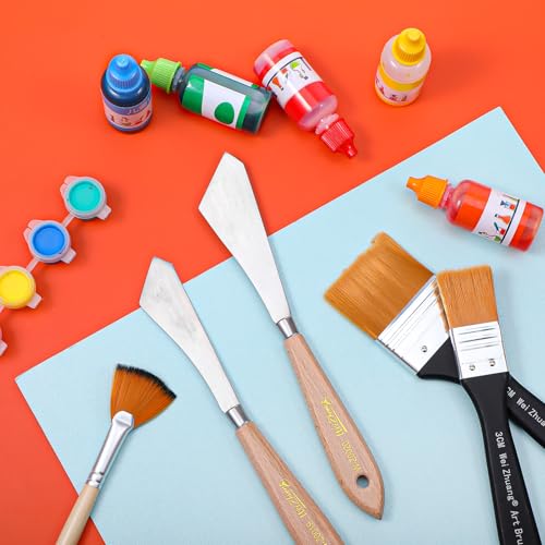 5 PCS Paint Knife for Acrylic Painting, Palette Fan Knife Brushes for Acrylic Paintings, Background Paint Brushes, Stainless Steel Oil Painting Supplies Paintings Kit for Oil Canvas