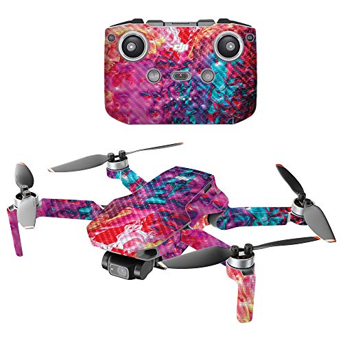 MightySkins Carbon Fiber Compatible with DJI Mini 2 Portable Drone - Paint Party | Protective, Durable Textured Carbon Fiber Finish | Easy to Apply and Change Styles | Made in The USA - color: Paint Party