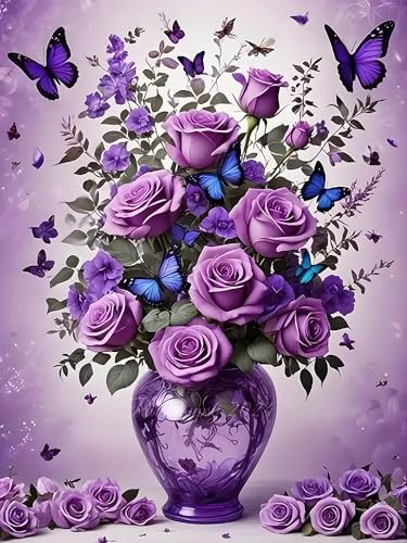 DIYCYCY Floral&Butterfly Diamond Art Kits for Adults Beginners 12x16 in