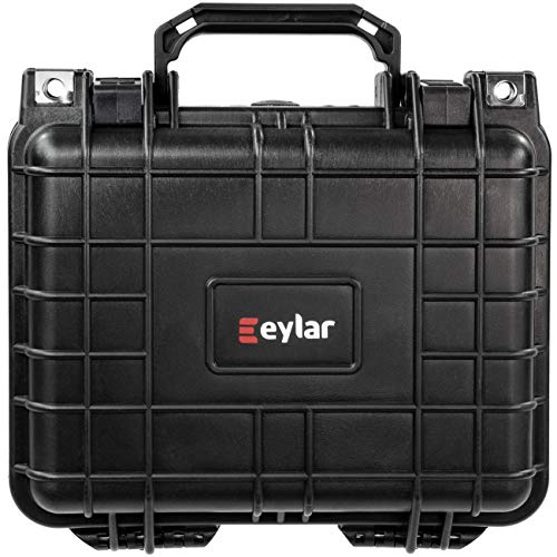 Eylar Small 10.62" Gear, Equipment, Hard Camera Case Waterproof with Foam (Black) TSA Standards - color: Black