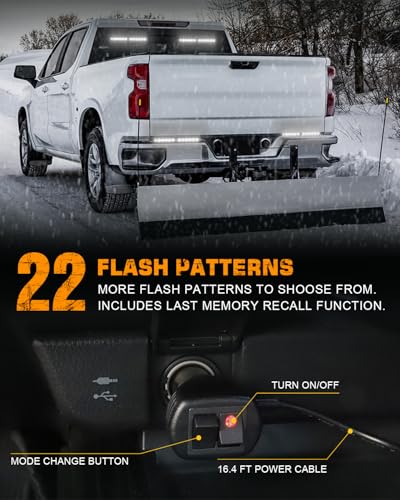 XRIDONSEN 2x 10.7 inch Emergency Light Bar 24 LED White Strobe Lights - color: White