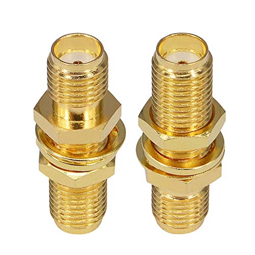 SMA Socket Connector SMA Female Bulkhead Connector SMA Panel Chassis Mount Connector SMA Female to Female Barrel Adapter Antenna Jack Adapter for Wireless LAN Device Coax Cable,etc Pack of 10 - size: 10 pieces