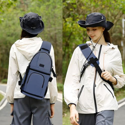 MOSISO Camera Sling Bag, Photography Shoulder Bag Compact Camera Backpack - color: Steel Blue