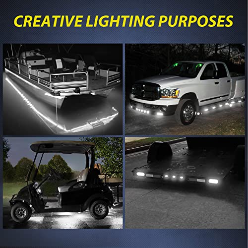 Nilight 10PCS 3.8" 6LED White LED Indicator Clearance Marker Lights - color: 3.8" White 10Pcs