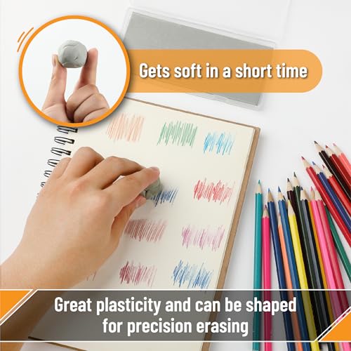 Mr. Pen- Large Kneaded Erasers, 2.75"x6.3", 4 Pack, Gray - color: Gray, size: 4 Pack, 6.3" x 2.75"