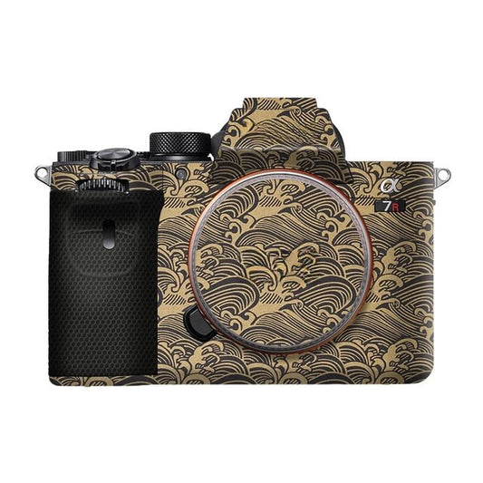 Anti-Scratch Camera Cover Skin Sticker for Sony Alpha A7RV A7R5 A7RM5 Protector Vinyl Film Skin Protective Decoration (Wave Gold) - color: Wave Gold