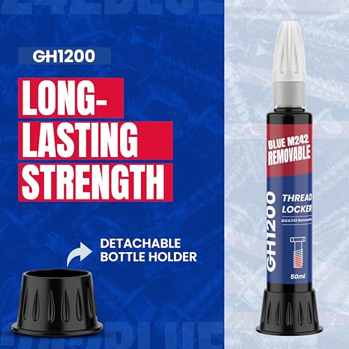 GH1200-50ML Blue Thread Lock Medium Strength for Nuts, Bolts, and Metals - Threadlocker Lock Tight & Seal Fasteners with Stable and Consistent Performance - style: (e) 50ml Blue