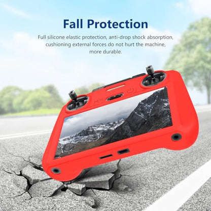 REFLEX CAMERA Red Silicone Cover for DJI RC 2 Remote Control - Shockproof Protective Case for DJI Mavic Air 3, Lightweight & Durable - color: Red