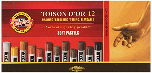 KOH-I-NOOR 8522012002BR Artist Soft Pastel Set, Brown, 12 in Set