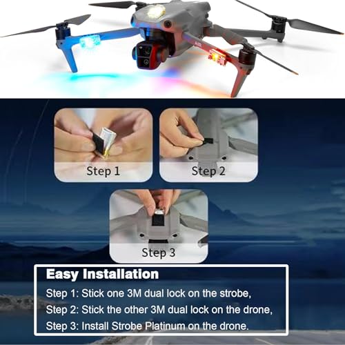 Drone Strobe Lights for DJI Mini3 Pro/Mini4 Pro/Mini2/Air 2/Air 3S/Mavic 2/Mavic 3/Avata/Neo/Flip, Anti Collision Light for FAA Drone Night Flying,for RC Quadcopters Drone Accessories (1pcs)