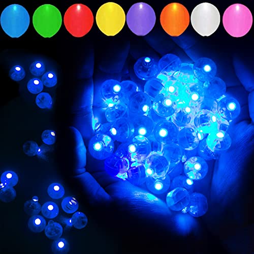 50pcs Blue LED Balloon Light, Round LED Ball Lamp Tiny Led Lighting Decoration for Indoor Outdoor Party Event Fun Wedding Festival Birthday Halloween Christmas Party Supplies - color: Blue, size: 50PCS