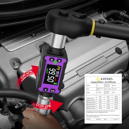 ANPUDS 1/2" Digital Torque Adapter Set (2-99.6 Ft.lb / 2.7-135 Nm) - size: 2-99.6 Ft.lb/2.7-135 Nm