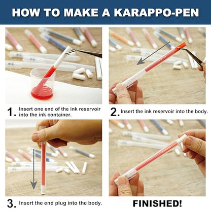 Kuretake Karappo Pen, 0.25mm Extra Fine tip 5pcs set, Empty refillable ink pen, for lettering, calligraphy, illustration, drawing, Made in Japan - style: Extra Fine tip