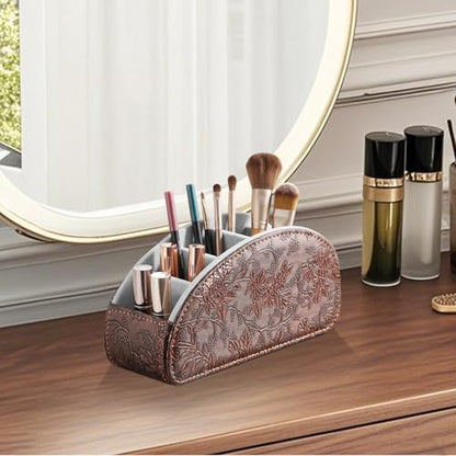 All-in-One TV Remote Holder/Caddy for Remote Conrtols with 5 Compartments - color: Antique Flower, size: Large