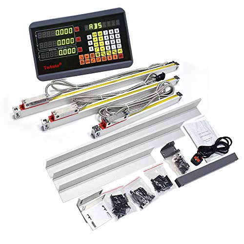 FASTTOBUY 3 Axis Digital Readout DRO for Drill EDM Milling Grinding Lathe Machine with 5um Precision Linear Glass Scale 300mm 600mm 350mm（12" 24" 14"） - size: 300mm+600mm+350mm（12"+24"+14"）
