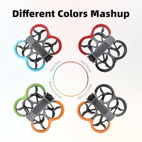 Avata 2 Propeller Guard Protector, Anti-Collision Prop Bumper Silicone Protective Cover Ring for DJI Avata 2 Accessories - color: Red