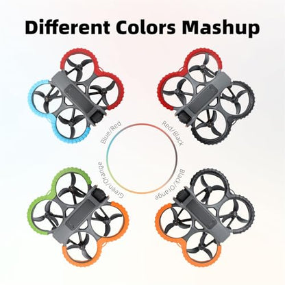 Avata 2 Propeller Guard Protector, Anti-Collision Prop Bumper Silicone Protective Cover Ring for DJI Avata 2 Accessories - color: Red