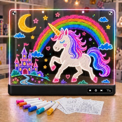 Cardivek LED Drawing Board for Kids, 16" Rechargeable Light Up Tablet - color: Black