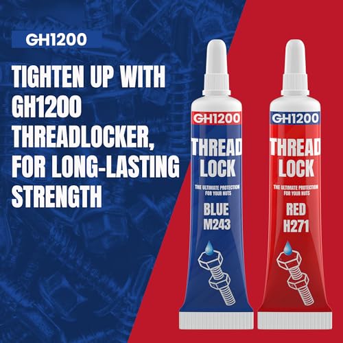 GH1200-6gx2 Pack Thread Lock Medium and Strong Strength for Nuts, Bolts, and Metals, Threadlocker Lock Tight & Seal Fasteners with Stable and Consistent Performance - style: (a) 2PCs x 6g combo