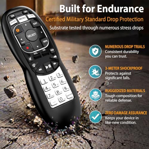 Case for DirecTV RC73 Remote Control, Remote Cover Compatible with DirecTV Controller, Silicone Battery Cover Skin Sleeve Black - color: Non-glow Black