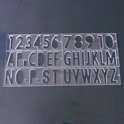 Uppercase Letter and Number Router Template for Woodworking 1/4'' Thick DIY Sign Making Clear Plastic Acrylic Inlay Templates Set