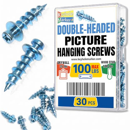 Bear Claw Screws for Wall Hanging, Double Headed Picture Hanger Screws - color: Silver